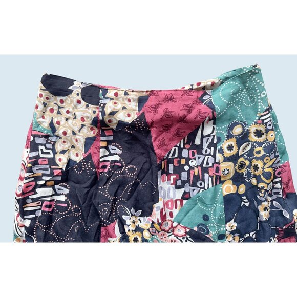 ANTHROPOLOGIE x KACHEL Hallie Patchwork Print Front Slit Midi Skirt Sz 6 - Picture 4 of 7